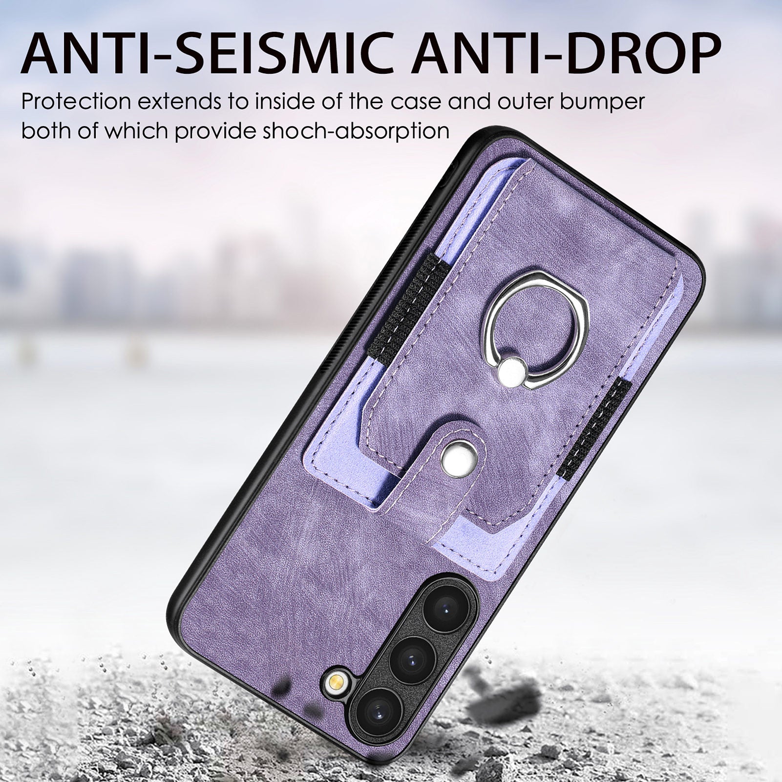 For Samsung Galaxy S23 Card Holder PU Leather PC TPU Cover with Ring Kickstand Phone Case For Samsung Galaxy S23 Card Holder PU Leather PC TPU Cover with Ring Kickstand Phone Case